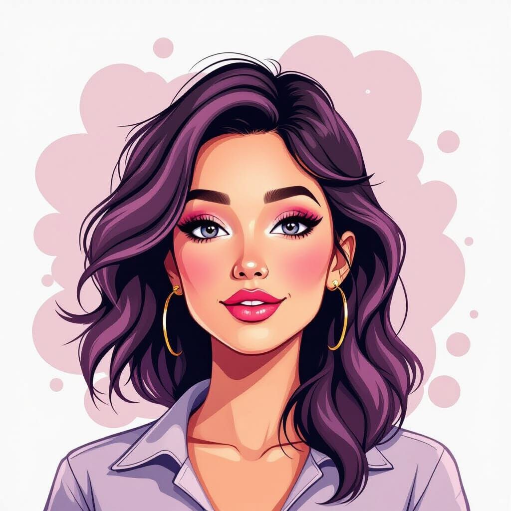 Dynamic Mauve and Vermilion Abstract Surreal Art