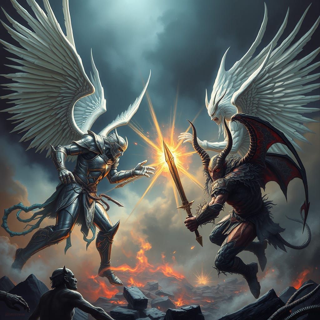 Angels and Devils Engage in Epic Battle
