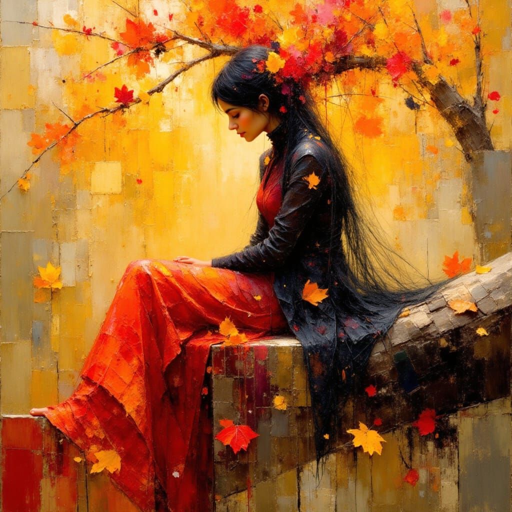 Autumn Goddess in Golden Splendor