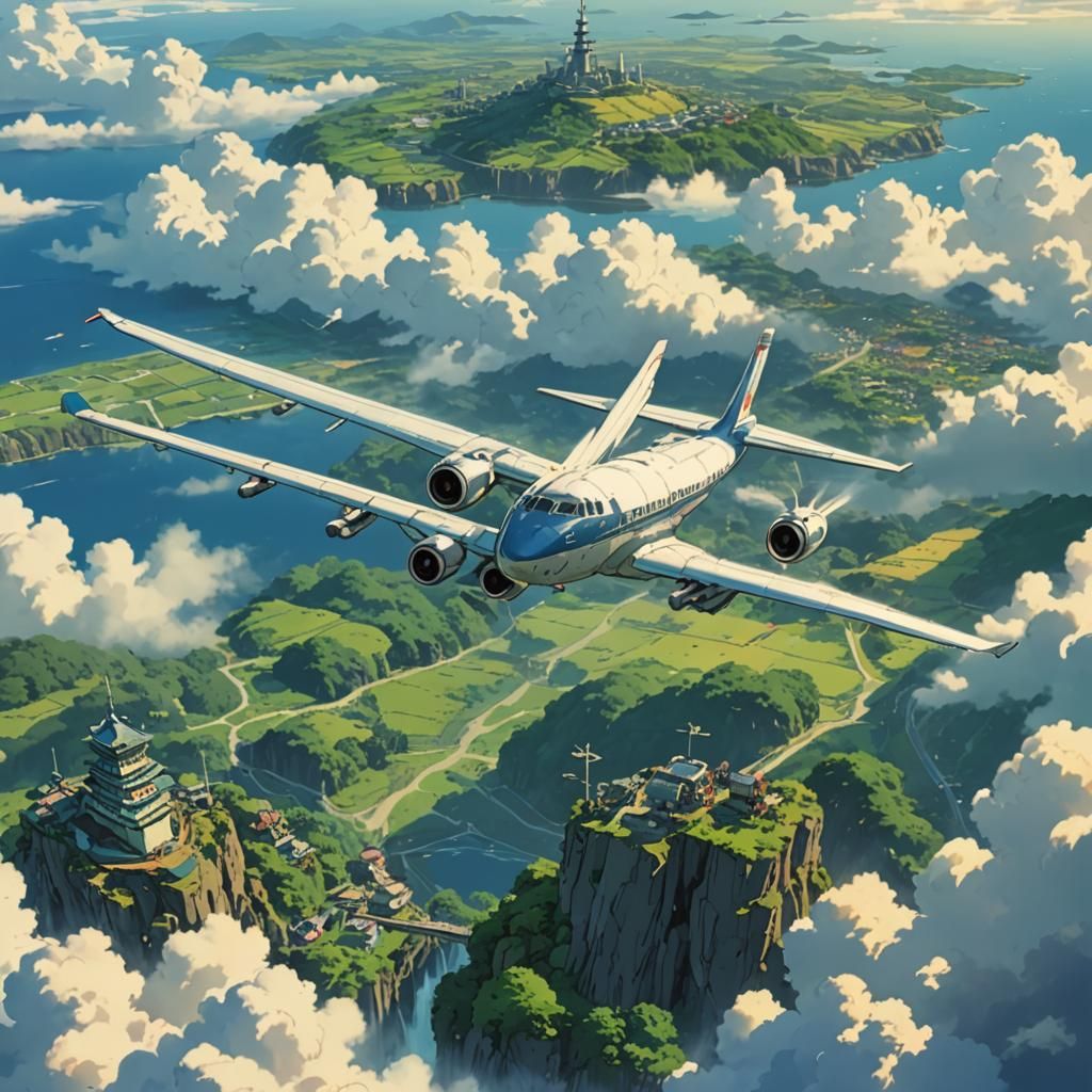 Anime Airplane Inspired by Studio Ghibli