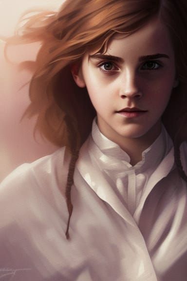 Hyperdetailed Hermione Granger Portrait in Art Nouveau Style