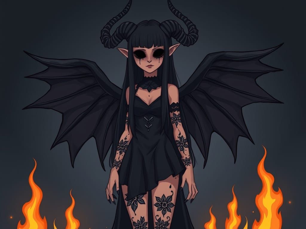 Goddess of Depression in Dark Gothic Style