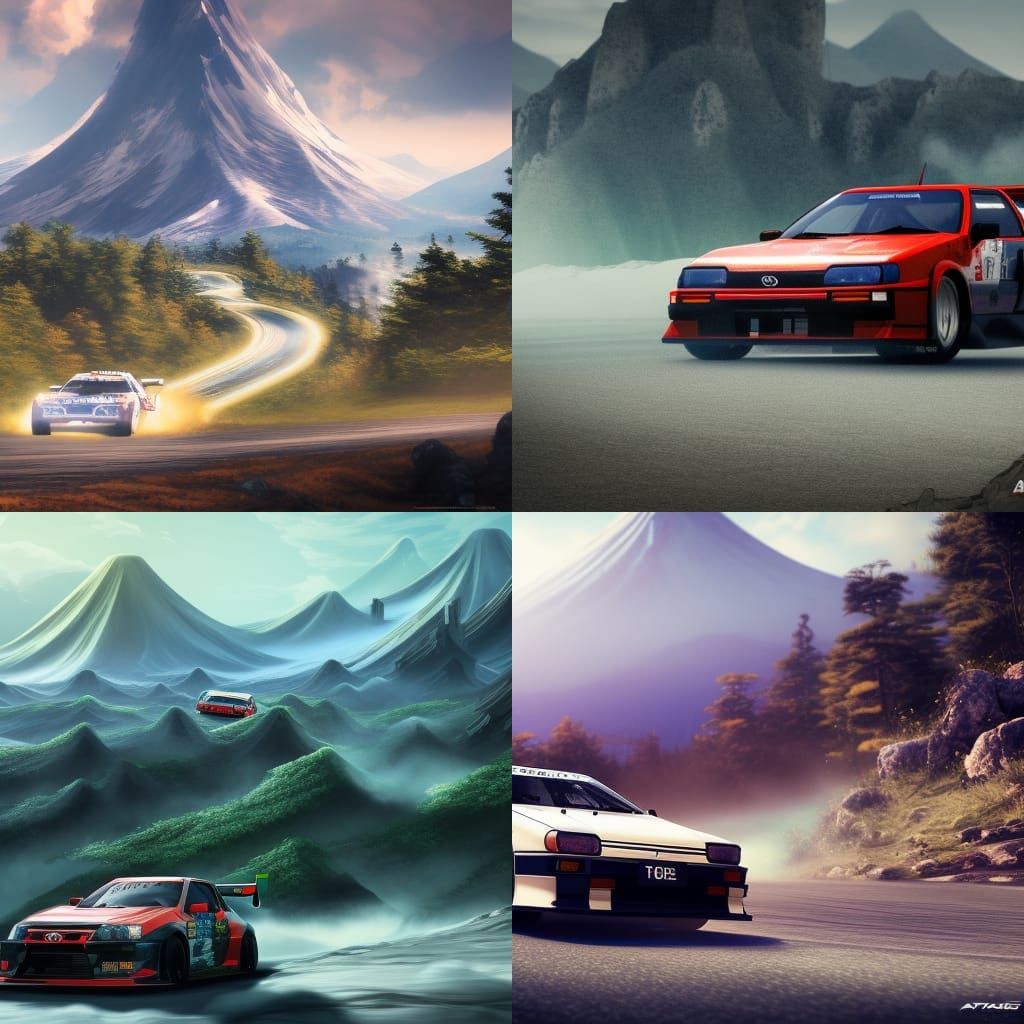 Toyota AE86 Races in Japanese Mountains