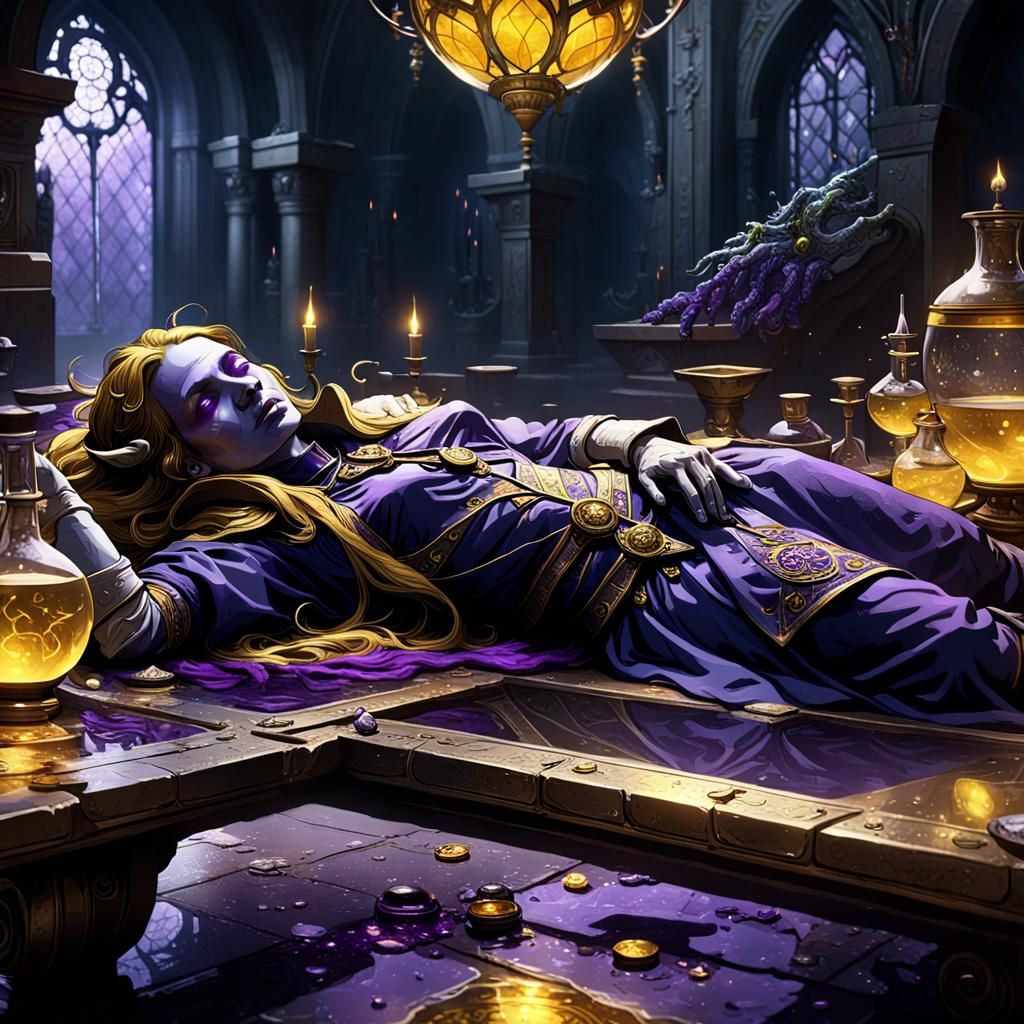 Alchemical Rebis in Dark Fantasy Style