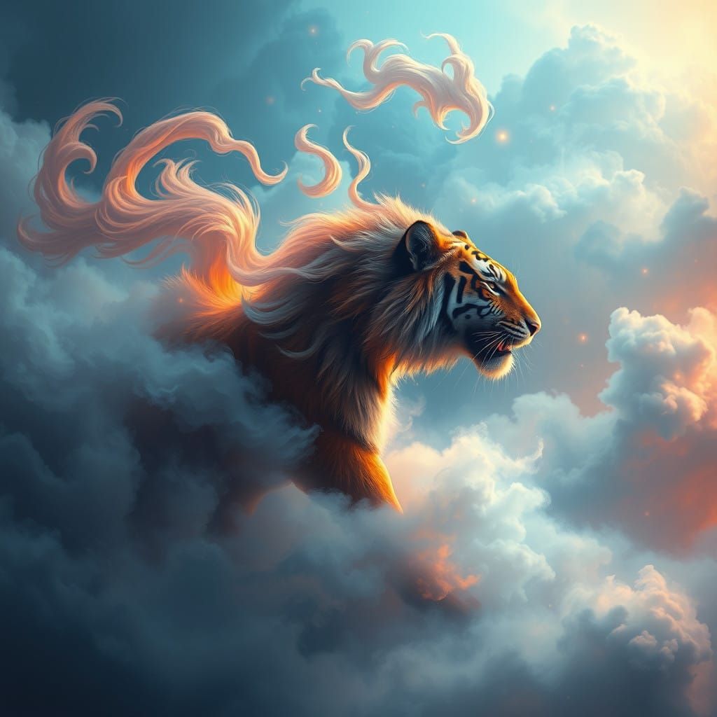 Ethereal Tiger Born from the Atmosphere