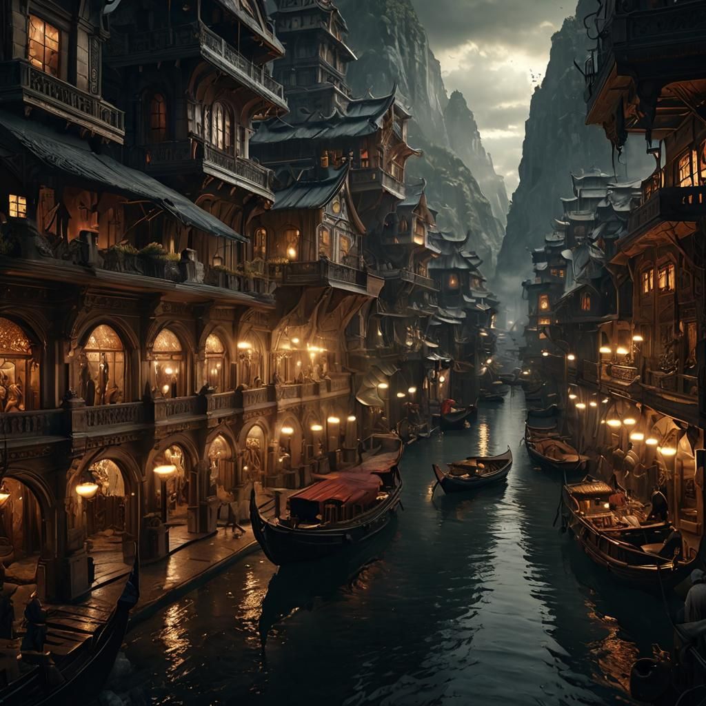 Dramatic Maximalist Digital Matte Painting