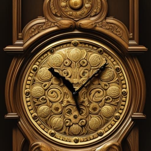 Ornate Carved Grandfather Clock in Art Nouveau Style