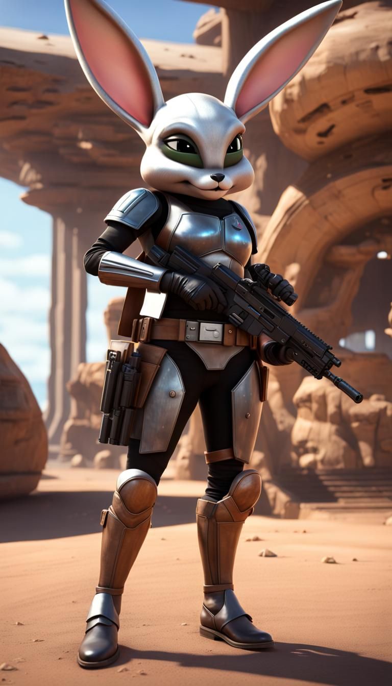 Lola Bunny as Mandalorian Warrior in Starport