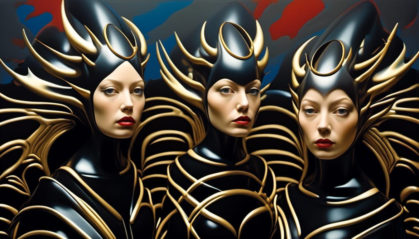 Abstract Alien Portraits in Detailed Matte Painting