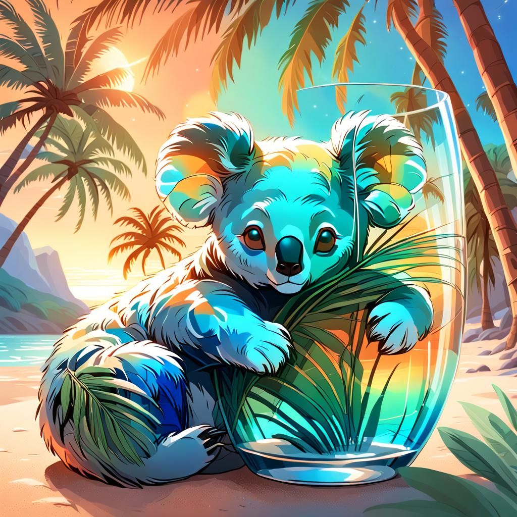 Glass Koala Dreamscape: Fantasy Concept Art