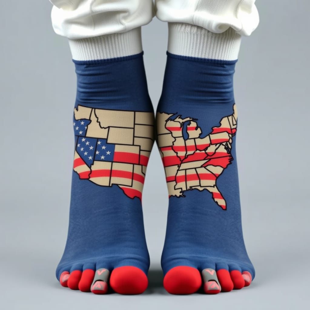 USA Map Socks: Hyperrealistic Photorealistic Image