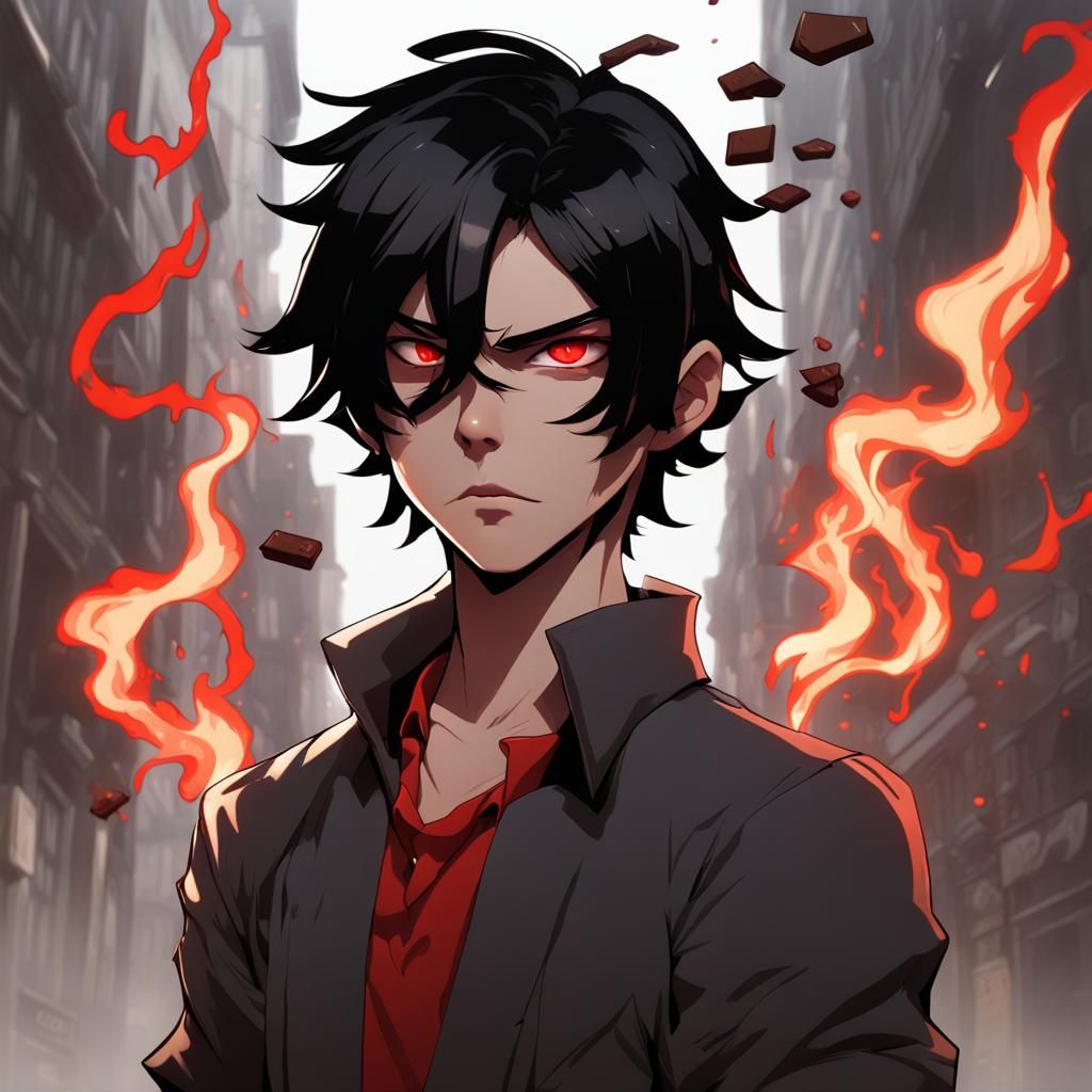 Chaotic Red-Eyed Villain Concept Art