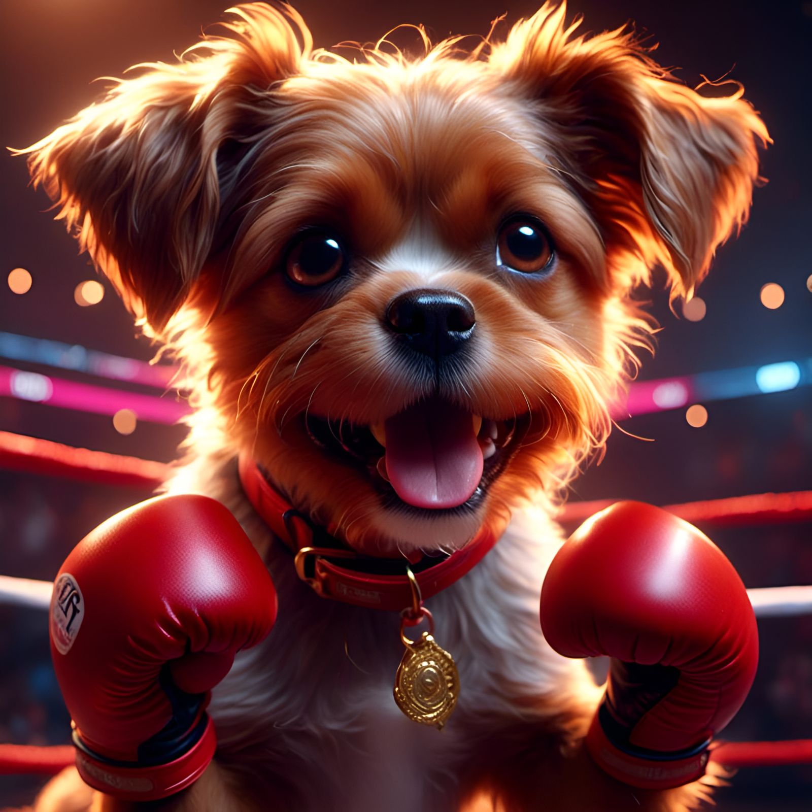 Adorable Boxing Dog Portrait in 3D Digital Art