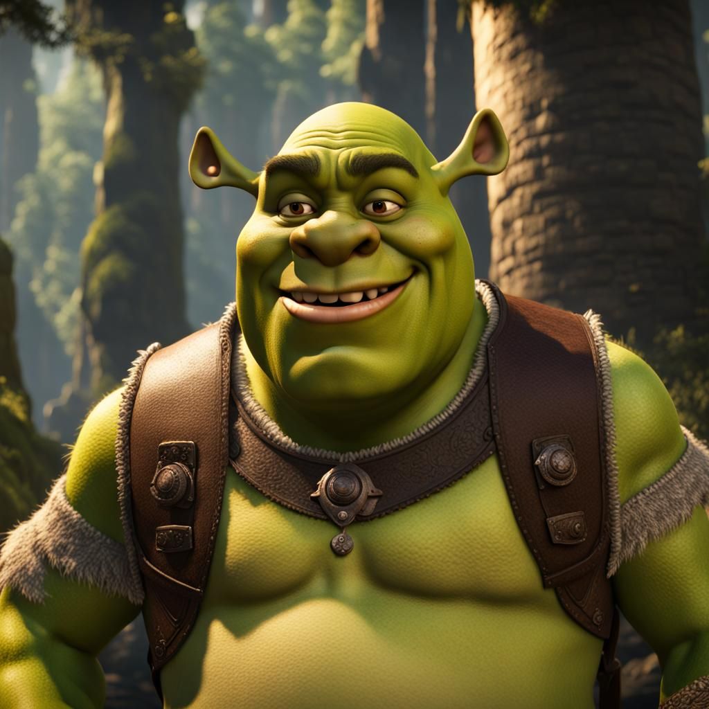 Shrek in 3D Cinematic Style