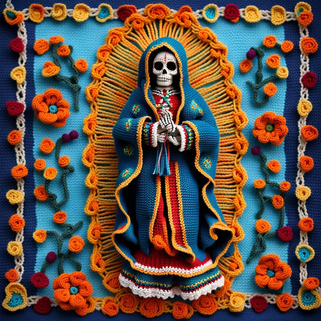Our Lady of Guadalupe Crochet Skeleton Doll