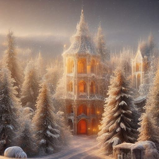 Whimsical Winter Wonderland Scene