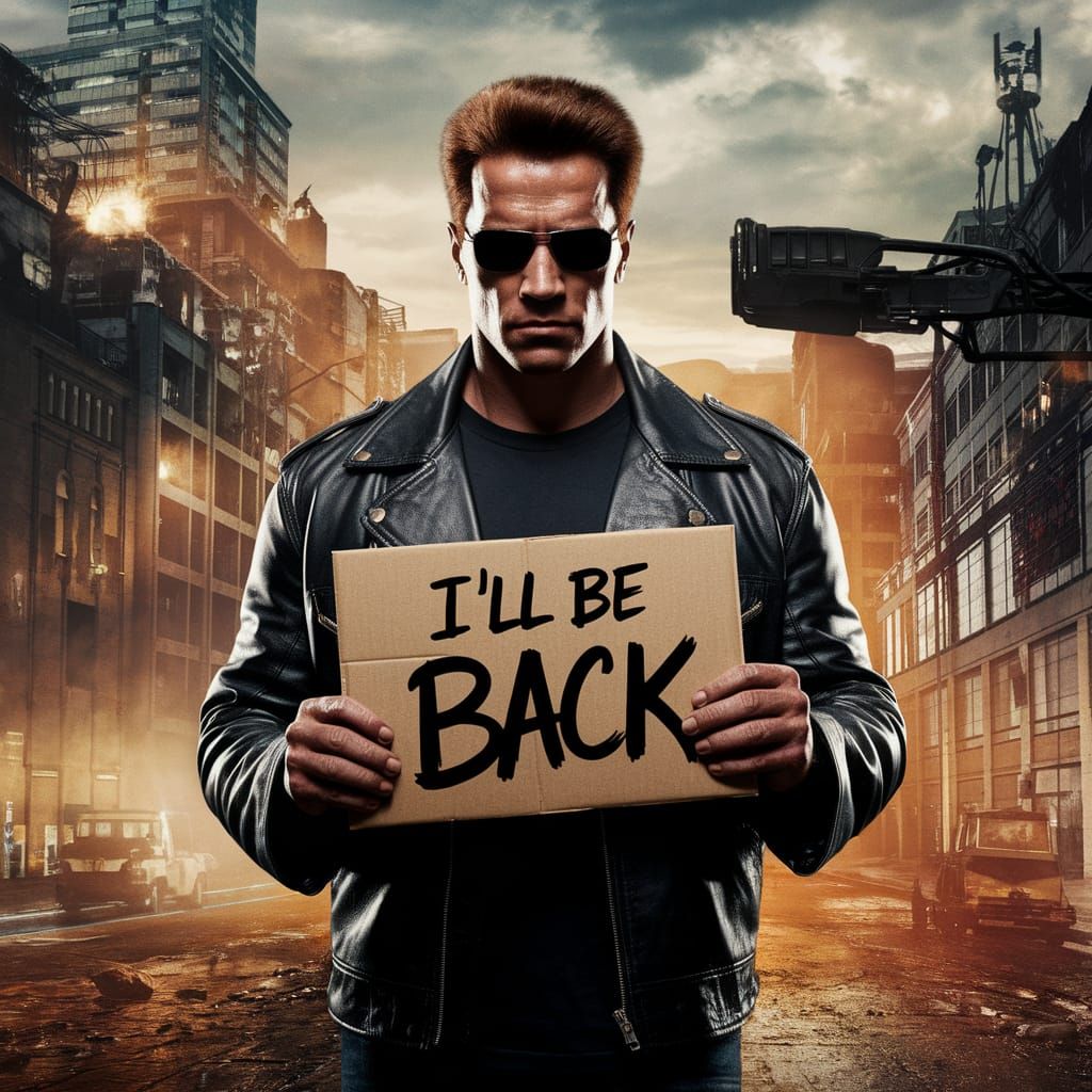Terminator in Apocalyptic City, 1980s Movie Style