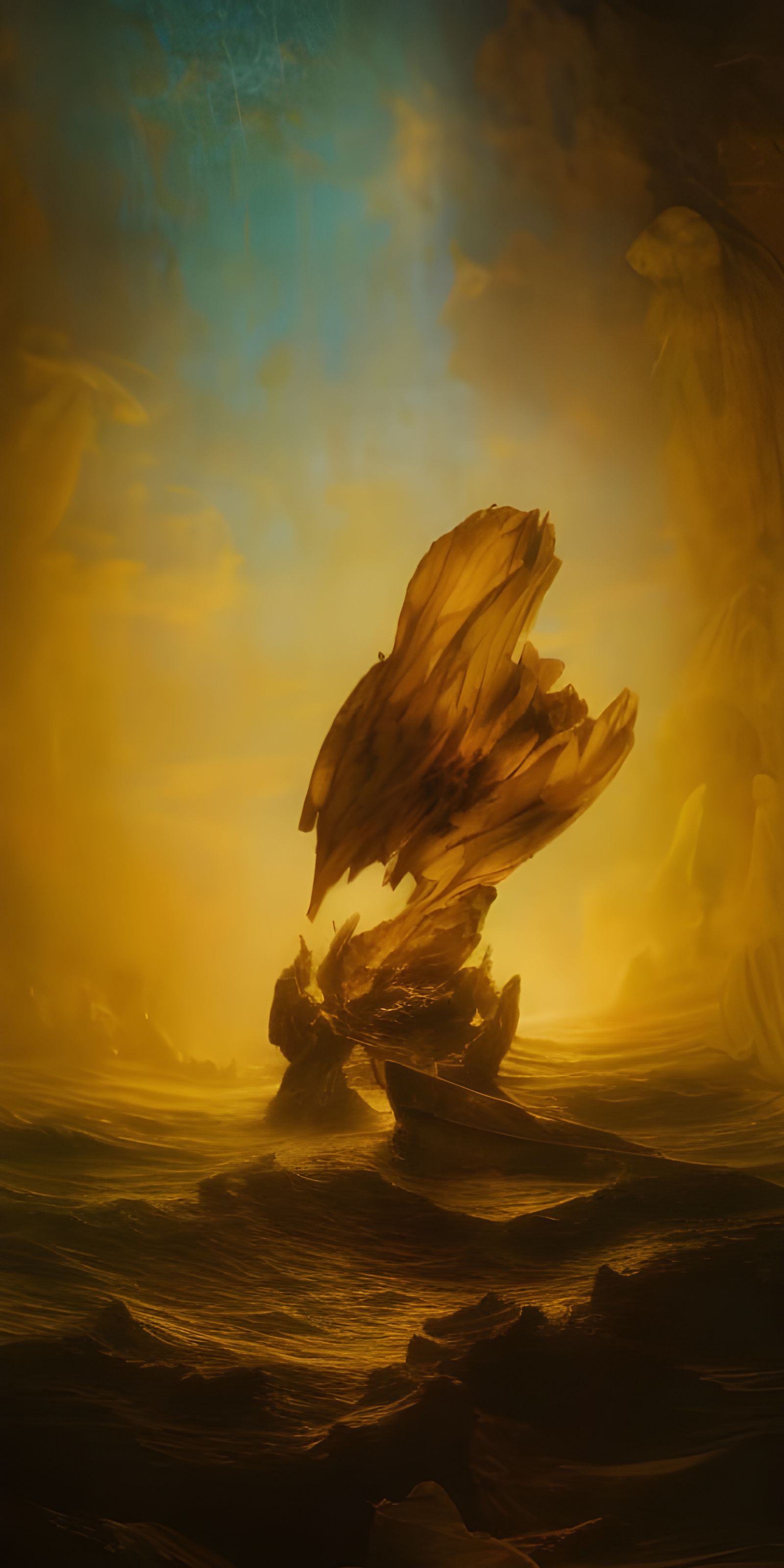 Surreal Sea of Precious Stones Inlay: Dreamy Ultrarealism