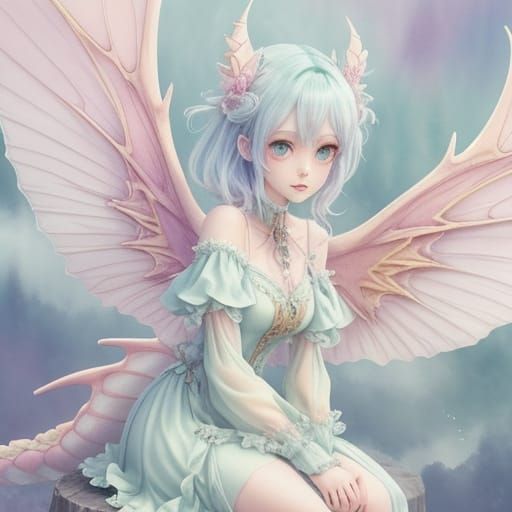 Dragon girl Cute pastel✨