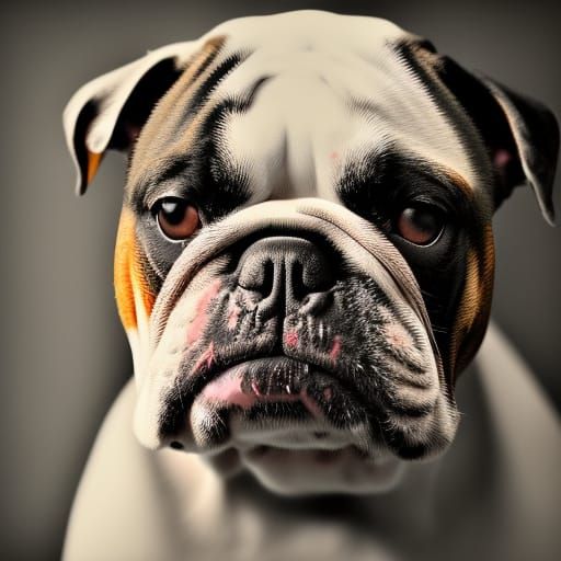 Hyperrealistic English Bulldog Portrait in HDR