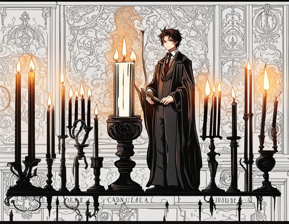 Atmospheric Candles in Dark Academia Style