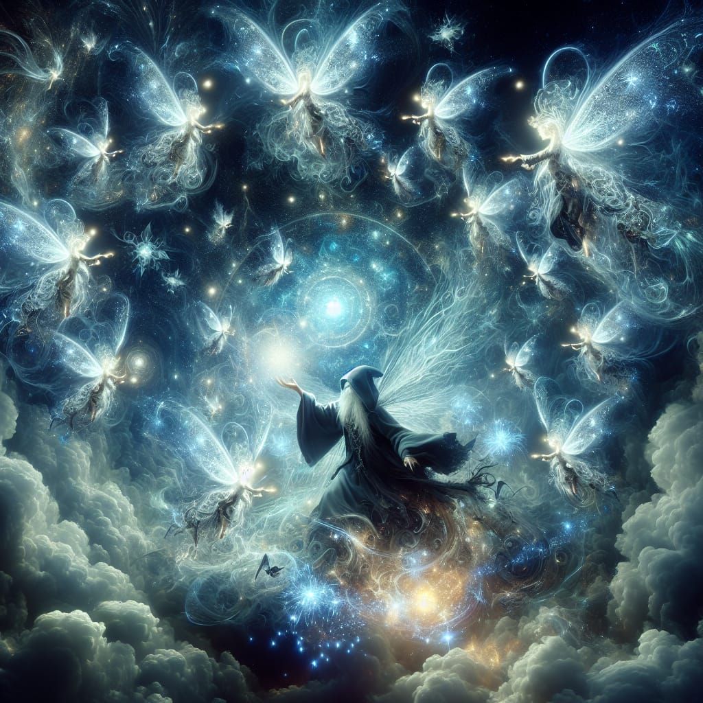 Sorcerer Summons Fairies in Divine Radiance