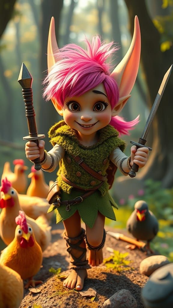Pixie's Prank: Knights and Rubber Chickens in Whimsical Fore...