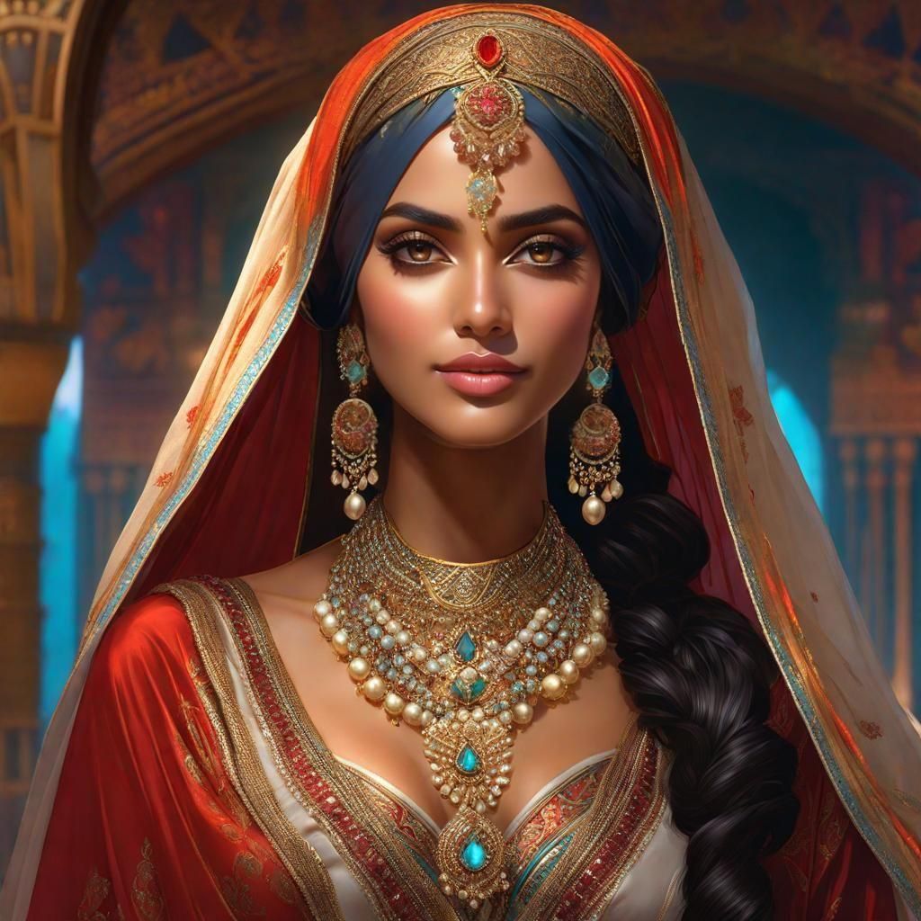 Yemeni Bride Portrait in Traditional Dress