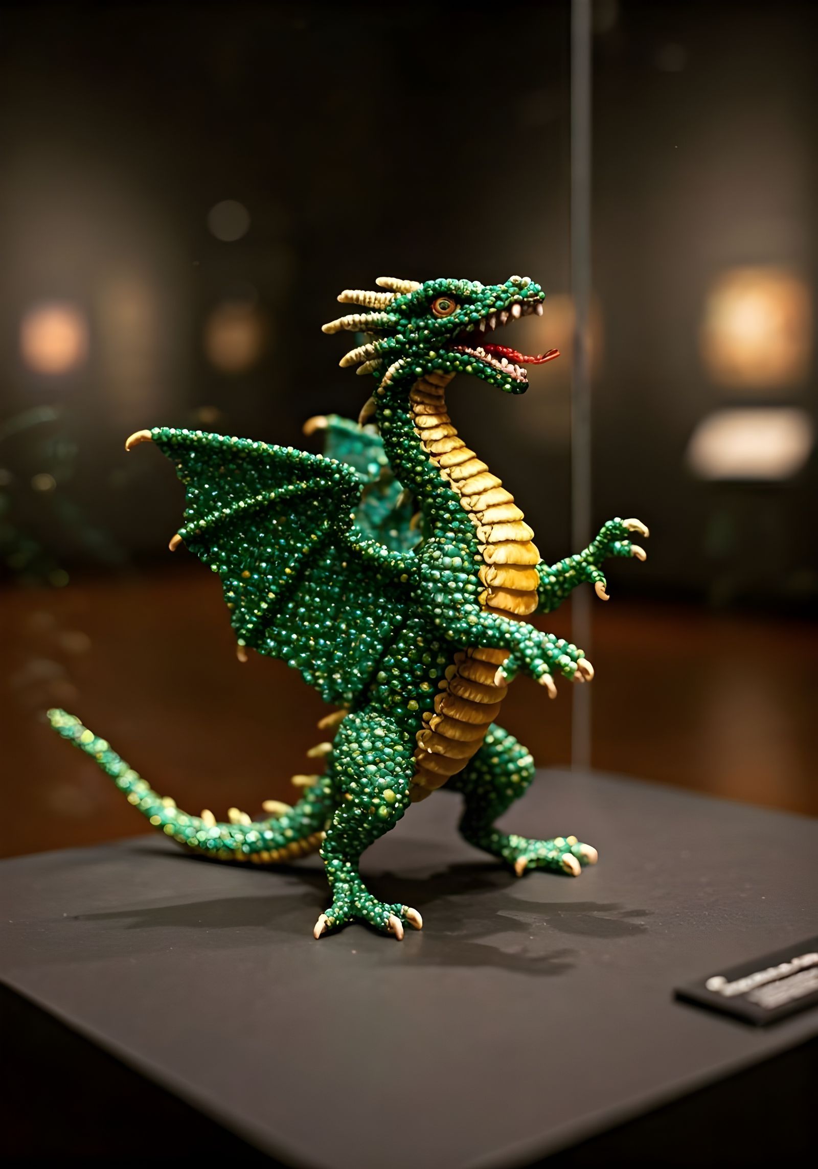 Beaded Dragon Sculpture on Display