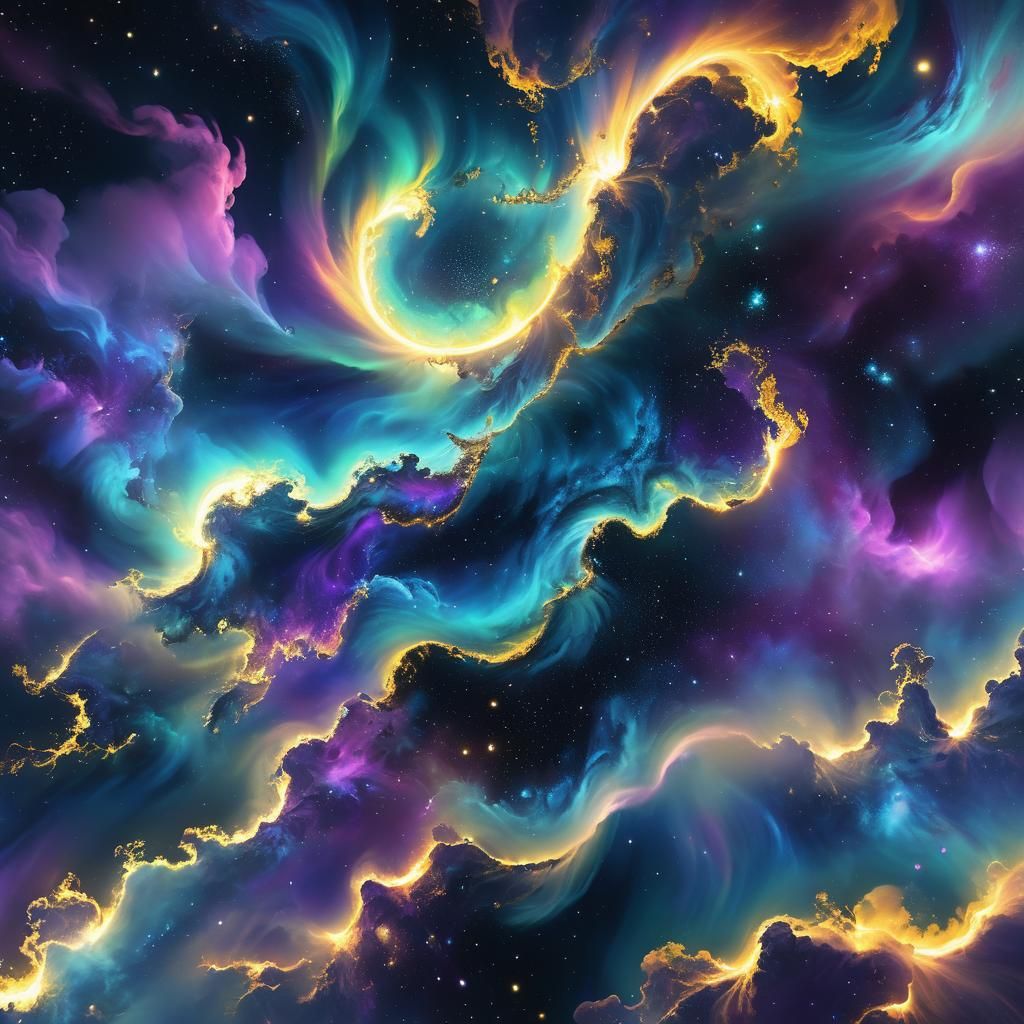 Ethereal Celestial Map Unfolds in Space