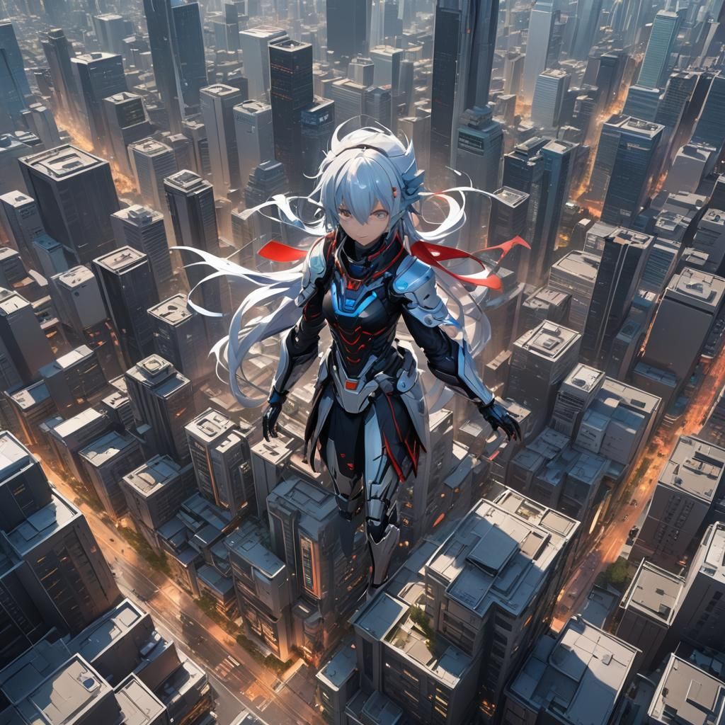 Spirit Escaping Advanced City: 3D Anime Art