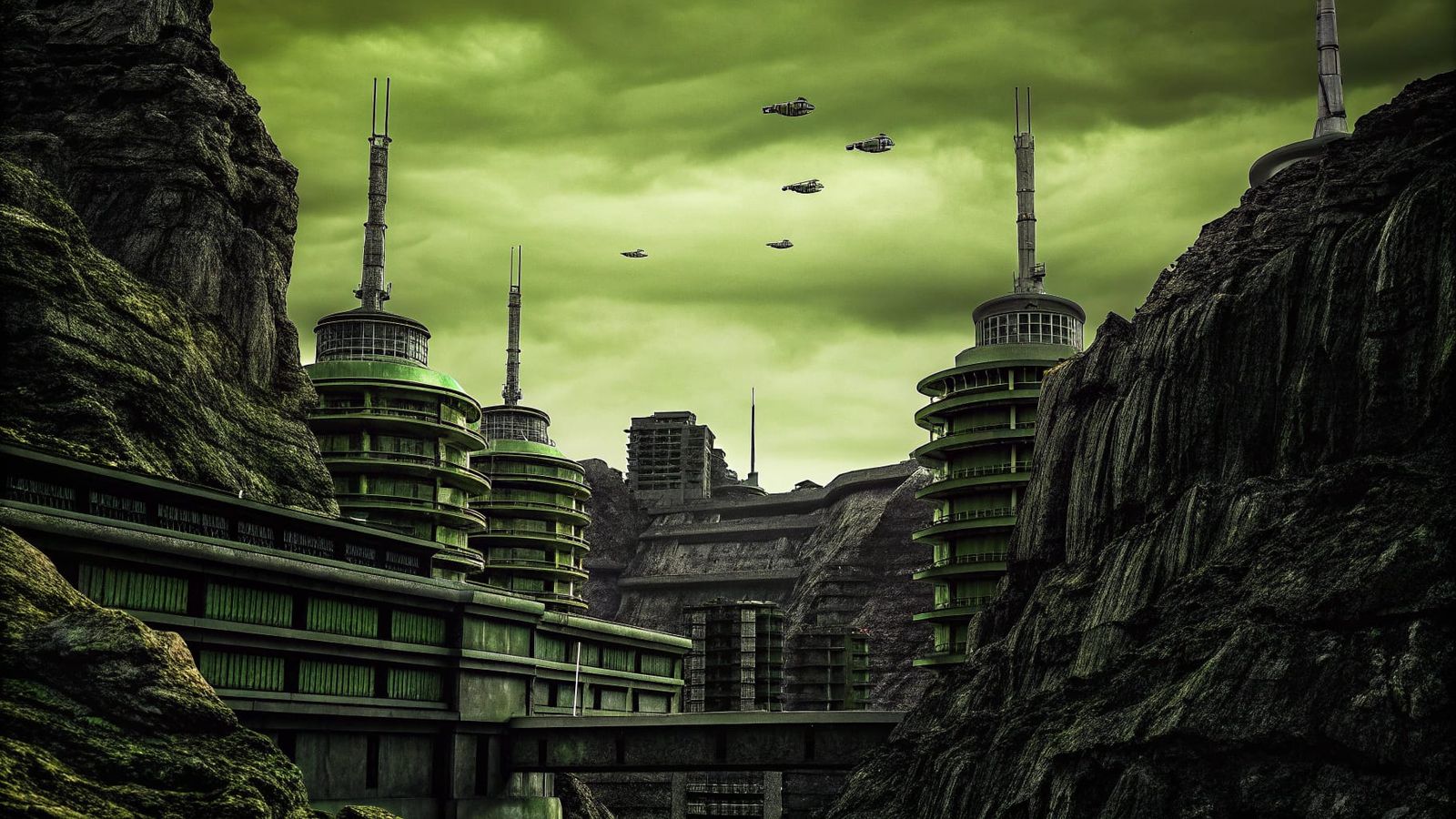 Futuristic Martian Cityscape with Advanced Technology