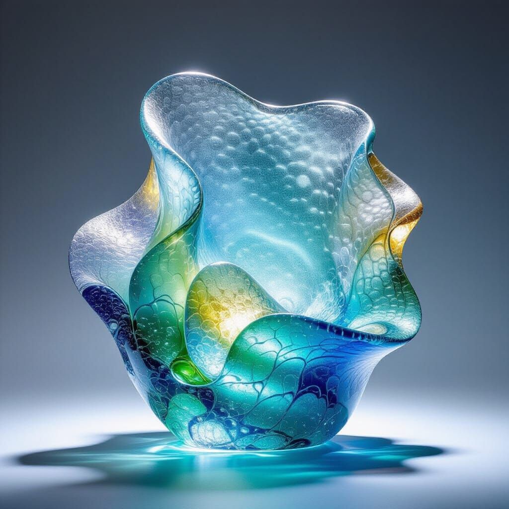 Hand-Blown Sea Glass Sculpture Art