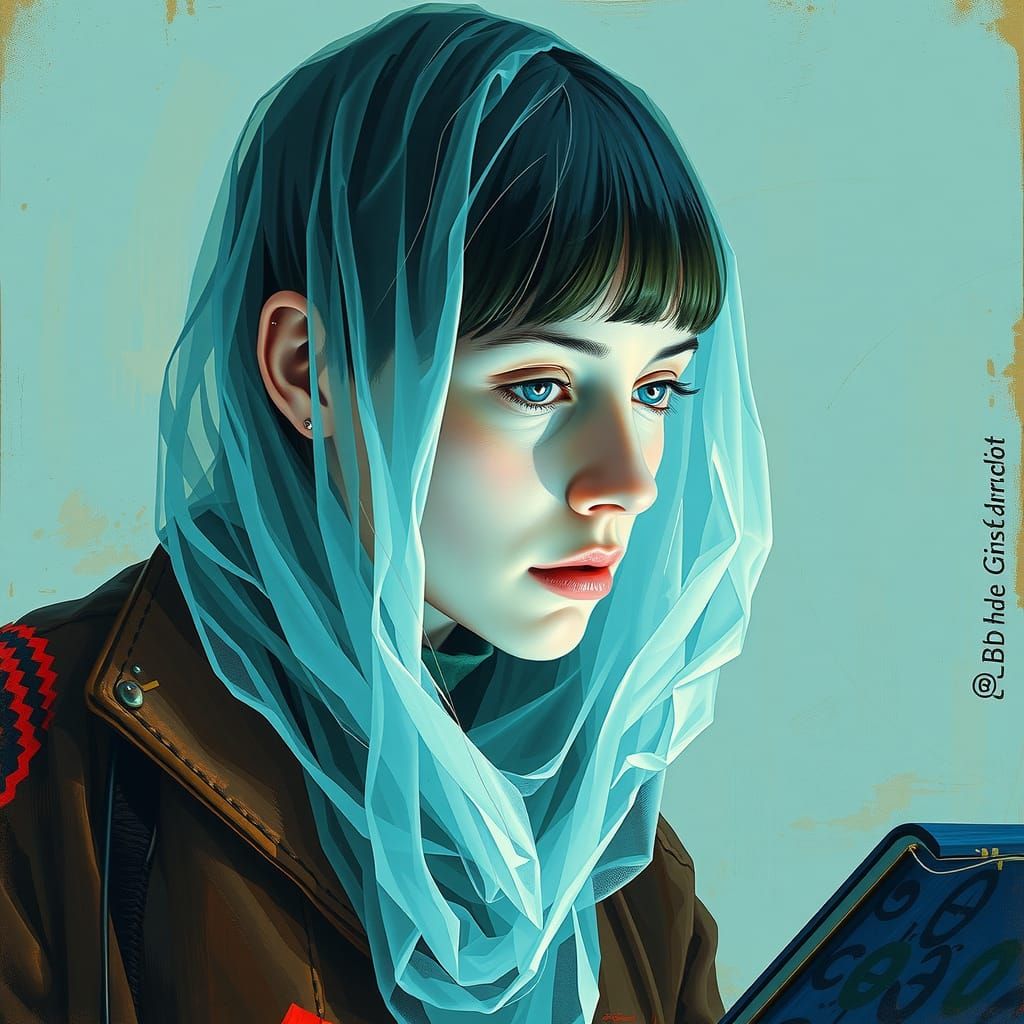 Ghostwriter Portrait with Luminism and Wet Brush Effects