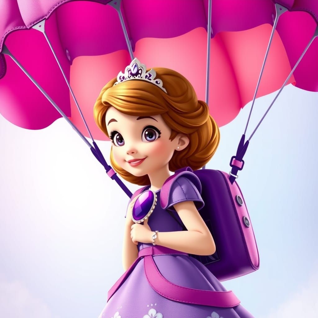 Princess Sofia with Purple Parachute in Disney Junior Style