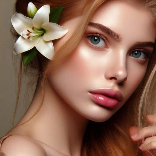 Elegant Young Woman in Cinematic Film Still