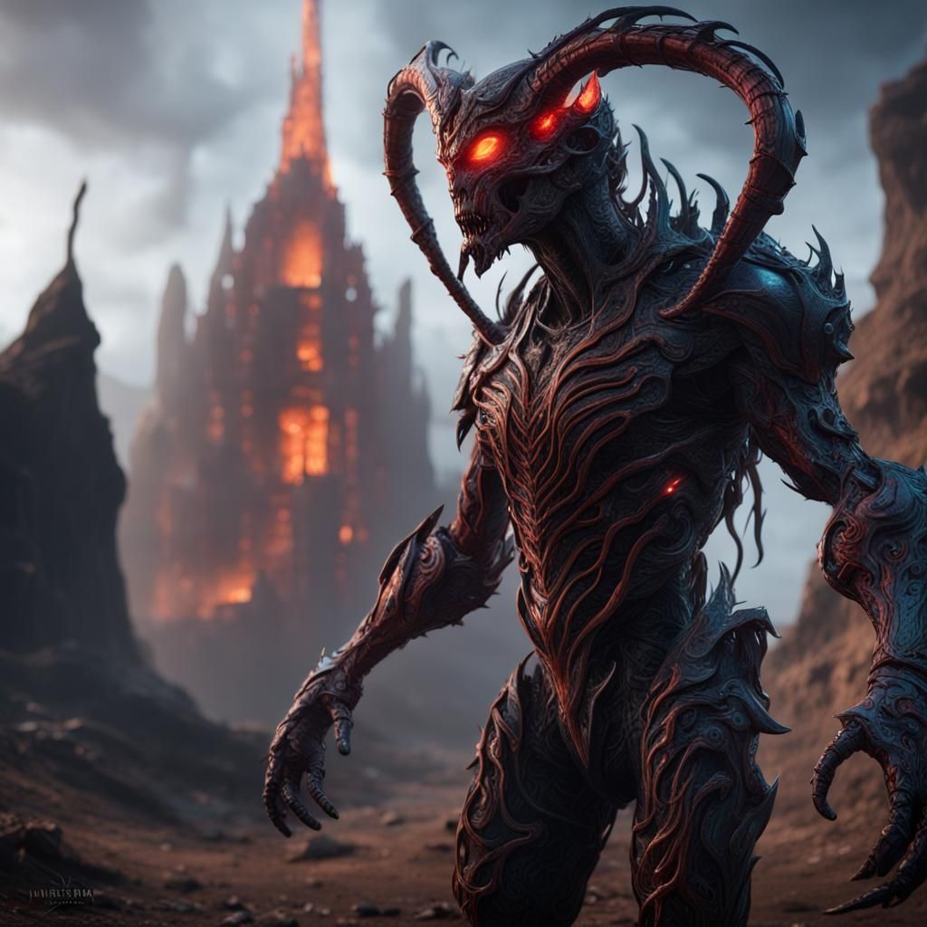 Demonic Biosuit: Detailed Matte Painting