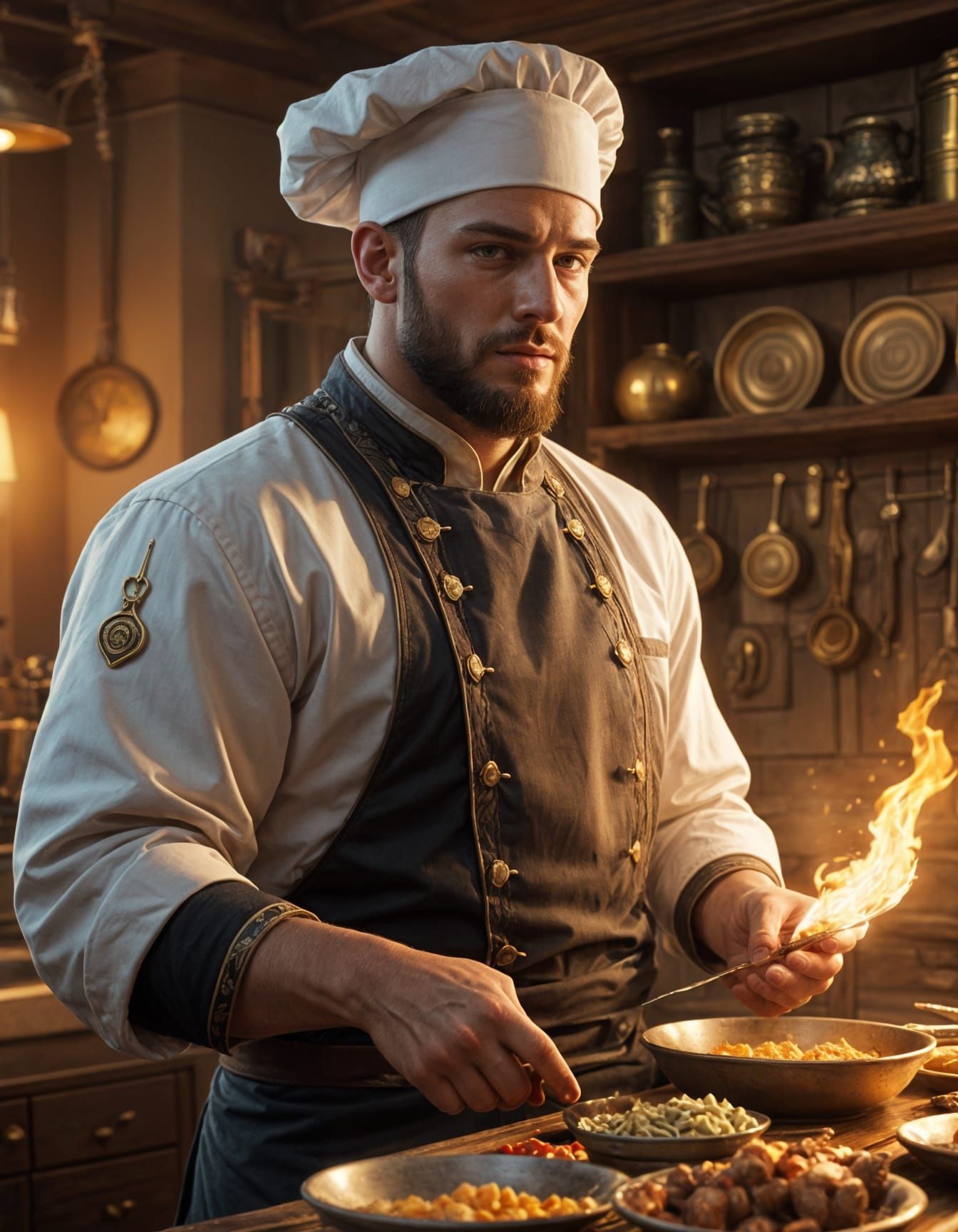 Fantasy Chef Character Concept Art in 8K