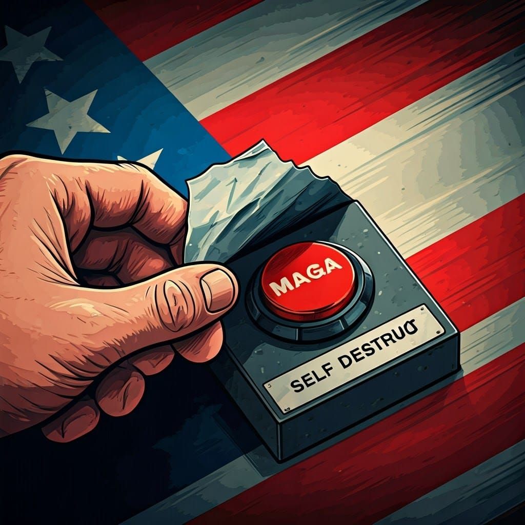 Red, White, and Sabotage in Comic Book Style