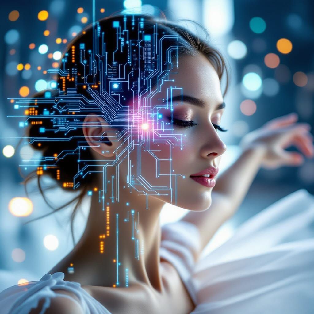 Dancer Merges With Futuristic Cityscape in Surreal Double Ex...