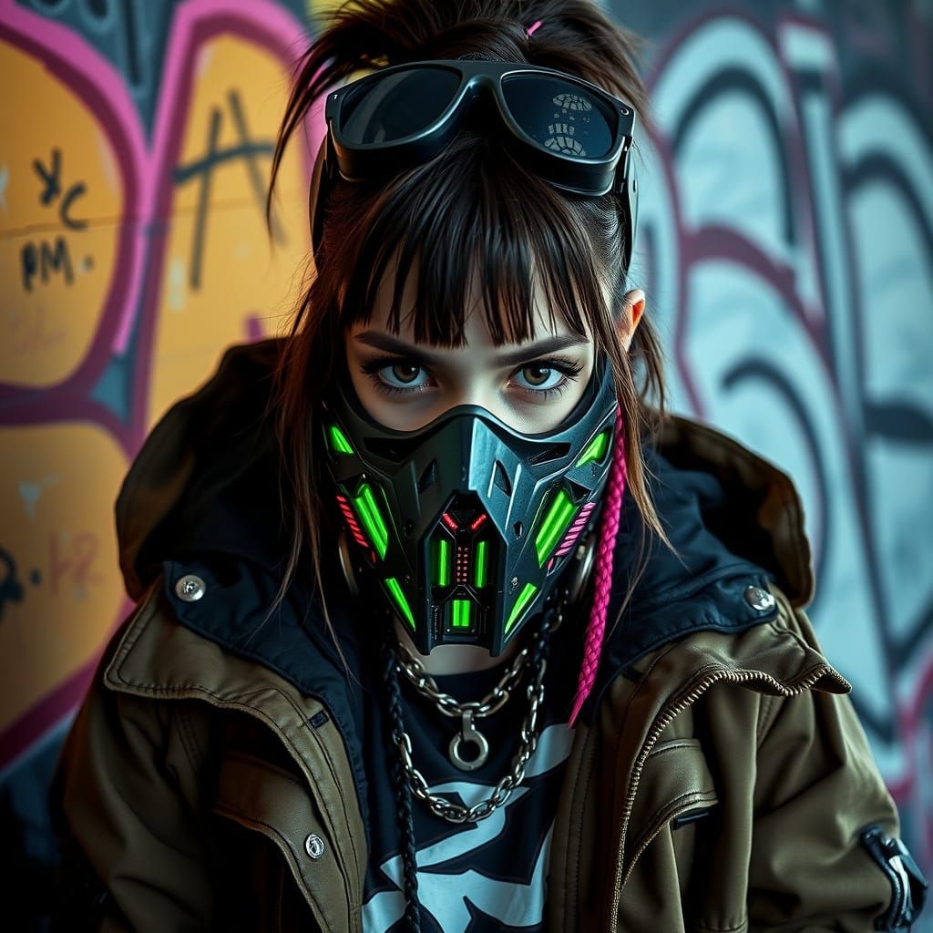 Street Artist in Cybergoth Outfit