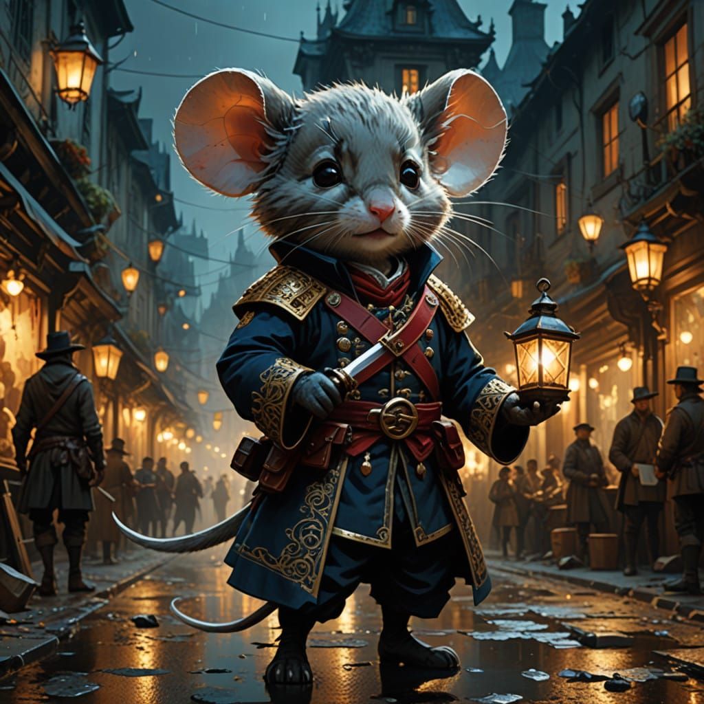 Chibi Musketeer Mouse Embarks on a Midnight Duel