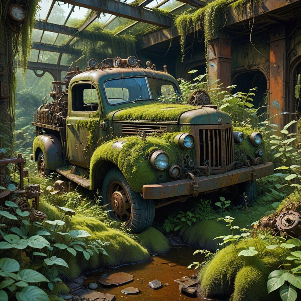 Abandoned Clockwork Garden Reclaimed by Nature