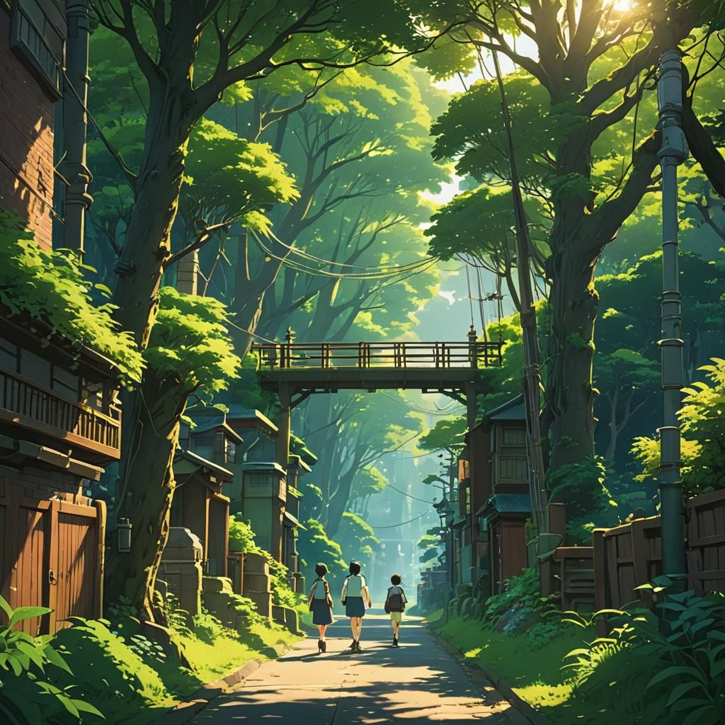 Anime Key Visual in Studio Ghibli Style