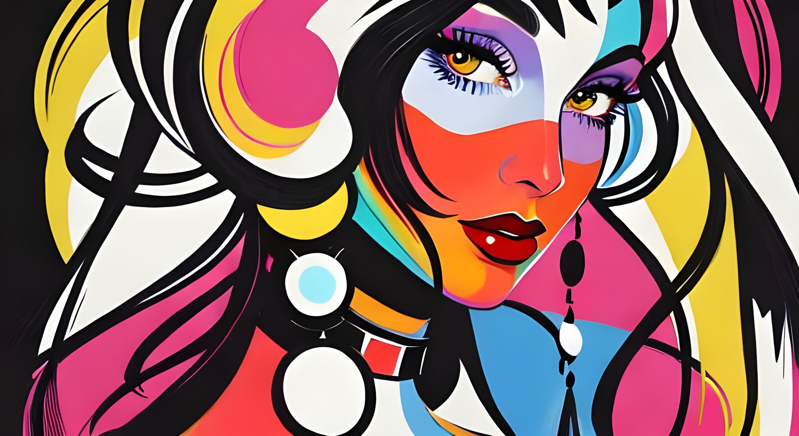 Sultry Pop Art Beauty in a Vibrant 1960s Vibe