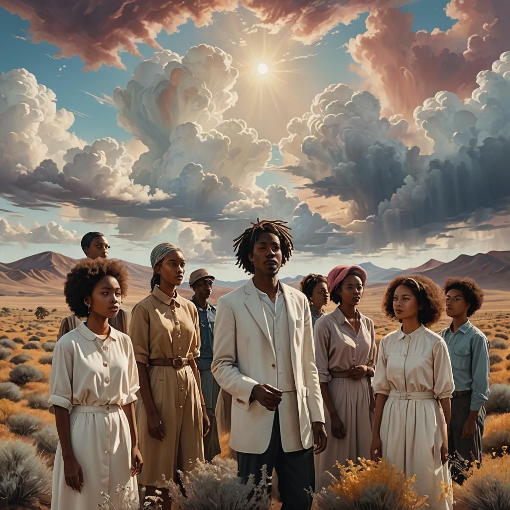 People in Empty Landscape: Surrealist Art