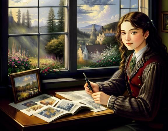 Hyperdetailed Windowsill with Hedgehog in Watercolor Style