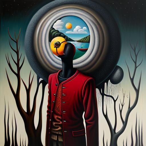 Surreal Matte Oil Painting in Surrealist Style