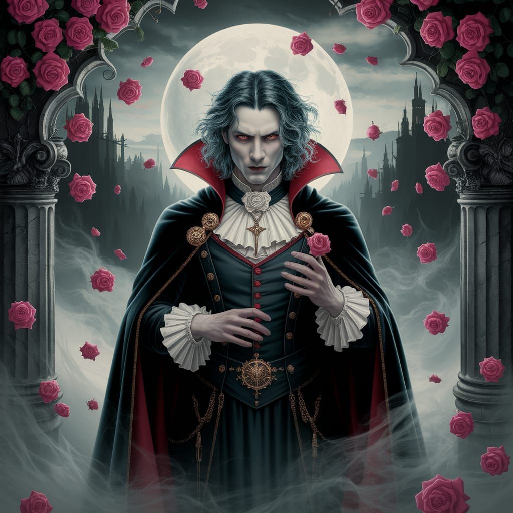 Gothic Vampire God in Swirling Mist