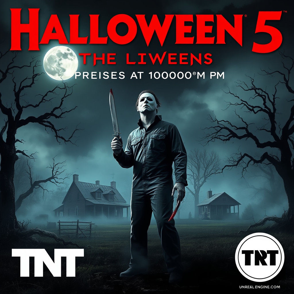 Halloween 5 Poster: Michael Myers in Rural Landscape